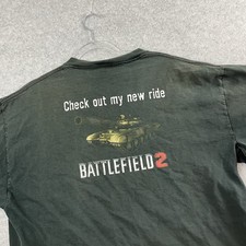 Maglietta Vintage 2005 Battlefield 2 Videogioco Promo Windows Delta Taglia XL Tank