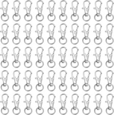Anelli Portachiavi Moschettone Girevole in Metallo Argentato (50Pz) - Anelli per