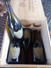 4 Bottiglie Vuote Dom Perignon Vintage 2013 2015 Con Scatola In Legno