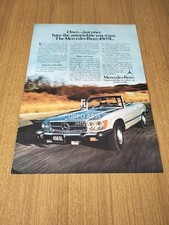1976 MERCEDES BENZ 450 SL CONVERTIBLE VINTAGE AD PUBBLICITA