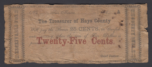 1860s 25c cent - cent, tesoriere