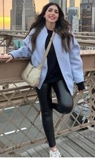 ZARA Sky Blue Boucle Cozy
