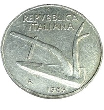 Moneta Italia 10 Lire 1989