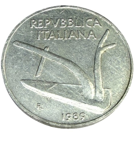Moneta italia lire - italia, 10