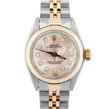 Rolex Oyster Perpetual 24 mm madreperla DIAMANTE oro 18 carati 6719 orologio giubileo