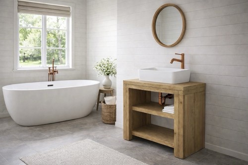 Mobile lavabo rustico fatto - mobile,