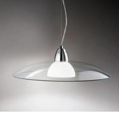 Lampadario vetro acciaio - vetro, e