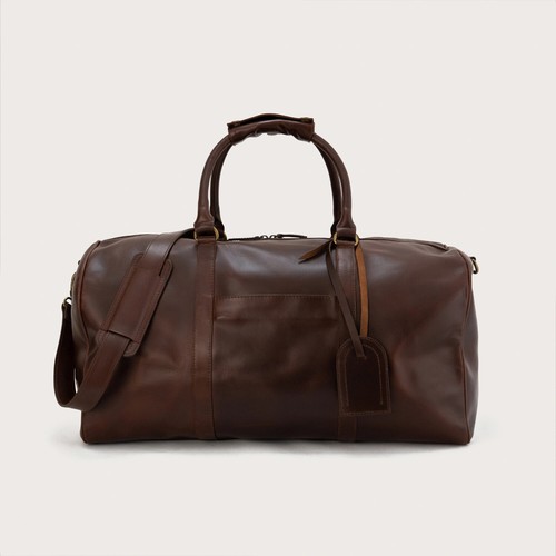 Handmade real leather duffle - handmade,