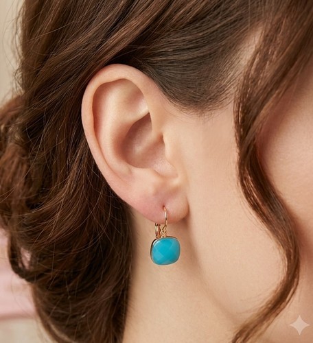 Orecchini zircone acciaio - zircone, e
