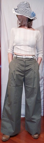 Pantaloni donna palazzo - a, vita