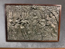 QUADRO BASSORILIEVO VINTAGE IN PELTRO ARTISTA MAURIZIO TREZZA