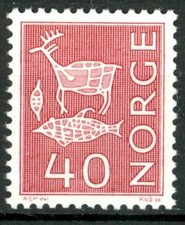 NORWAY - NORVEGIA - 1963 - Serie ordinaria - 40 (Ø) rosso bruno