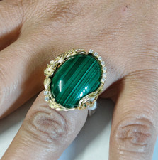 Anello donna malachite verde