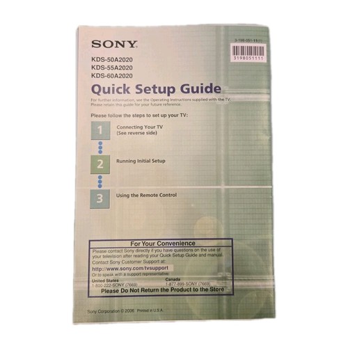 Sony kds 50a2020 55a2020 - kds-50a2020,, kds-55a2020