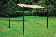 GAZEBO PERGOLA ADDOSSATA VERANDA IN ACCIAIO 250x300x250/203h CM ECRù COPERTURA