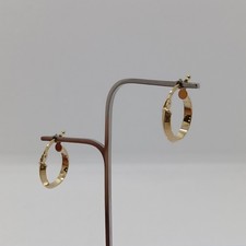 ORECCHINI A CERCHIO A SEZIONE TRIANGOLARE  IN ORO GIALLO 18KT 0,8 GR.  (8099)