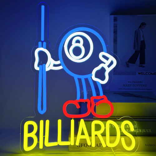 Billiards insegna neon - billiards,