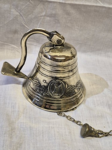 Vintage brass wall bell - vintage,