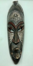 Maschera africana in legno Ghana 53 x 15 cm