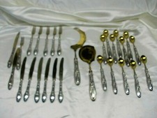 SERVIZIO DI POSATE VINTAGE DA DOLCE IN OTTONE