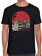 MAGLIA Hattori Hanzō T-SHIRT Sword and Sushi MAGLIETTA nera bianca Hanzo samurai