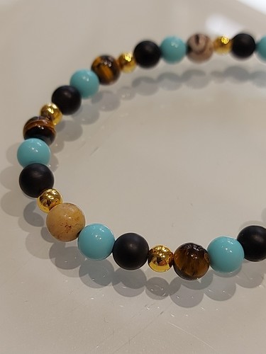 Bracciale uomo pietre dure 6mm - pietre,
