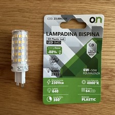 O.n Mini Lampadina Bispina Faretto G9 64 LED SMD 2835 6W 4000 K 640 Lumen
