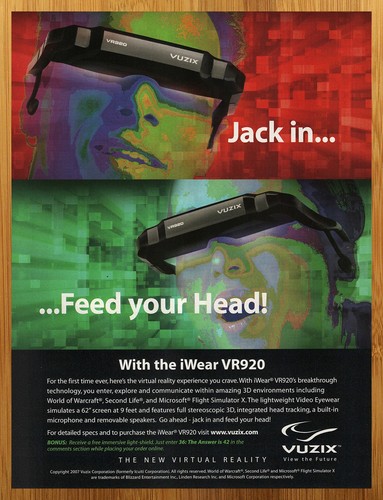 2007 vuzix iwear vr920 - vuzix,