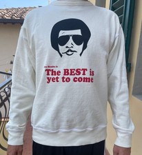  Joe Rivetto Felpa bianca Vintage "The Best is yet to come" taglia S