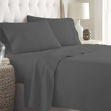 Splendido Biancheria da Letto 100% Cotone Grigio Collezione 1000 TC Seleziona Articolo e Modello