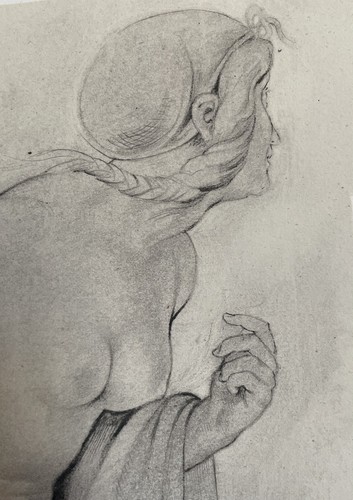 Litografia antica nudo - litografia,