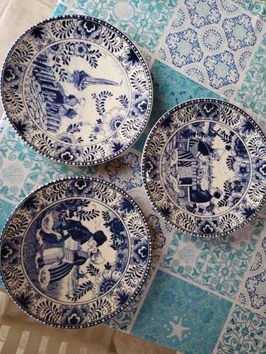 Lotto tre piatti delft - lotto, blauw