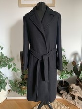 Splendida giacca cappotto Zara Manteco nero con cintura in lana - taglia media