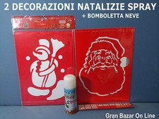 NATALE MAXI DECORAZIONI SPRAY SU VETRO FORME COD.02 + BOMBOLETTA NEVE