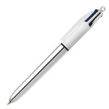  Penna Bic Shine Silver Bianco