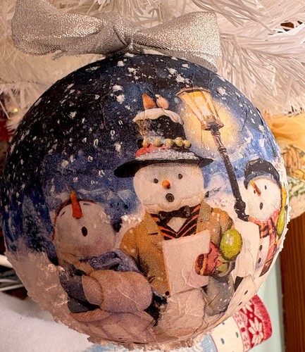 Pallina natale decoupage - natale,