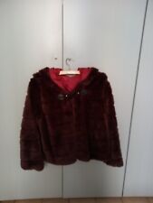 Giubbotto di pelliccia ecologica  - Rosso scuro - tg.S - nuovo