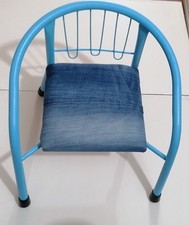 Sediolina Bimbo/a In Metallo seduta Jeans Colore Celeste