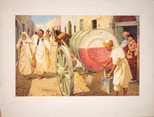 PINO DELL'ORCO GRANDE TAVOLA A COLORI - QUADRO  1980 PER GHEDDAFI