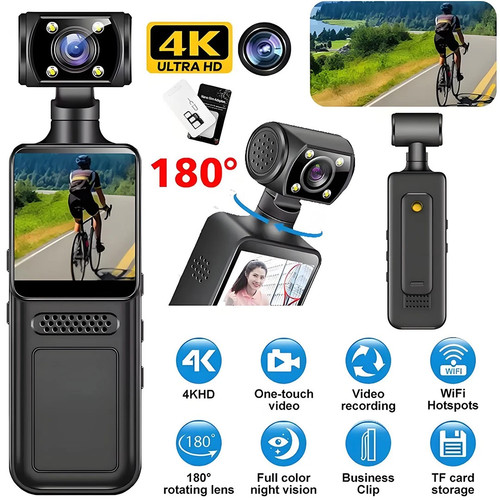 Action camera tascabile hd - 4k,