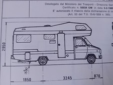 ELNAGH FTV 375 FORD TRANSIT AUTOCARAVAN CAMPER Scheda omologazione 1980 