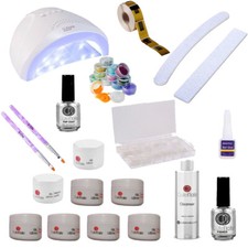KIT  RICOSTRUZIONE UNGHIE COMPLETO GEL UV LED NO NDED LAMPADA 48 W LED