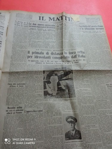 Mattino 1934 record - , 1934-record