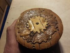 GRANDE VECCHIA SCATOLA CONTENITORE IN CORTECCIA DI BETULLA RIPORTA LA SCRITTA 30