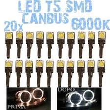 20 Lampadine LED T5 SMD 5050 Canbus Bianche 6000K 1D3 x Fari Angel Eyes DEPO FK