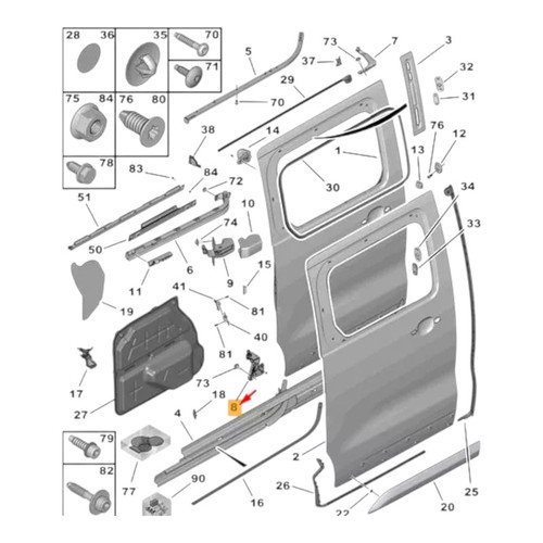 Guida inferiore porta