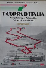 COPPA D'ITALIA AUTOSTORICHE 1a 1985 FERRARI ALFA ROMEO LOCANDINA Cm. 34x49