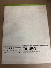 Sony TA-1150 Amplificatore Stereo Integrato Manuale