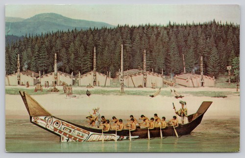 Cartolina diorama haida canoa - haida,