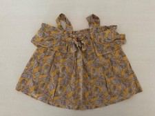 Blusa top Mayoral bambina 3 anni 98 cm manica scesa e bretelline stampato foglie